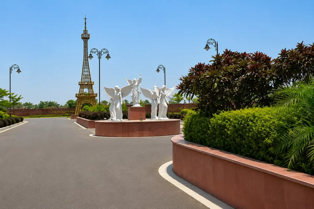 Theme landscape area inside AV Aviva Greens township Amritsar